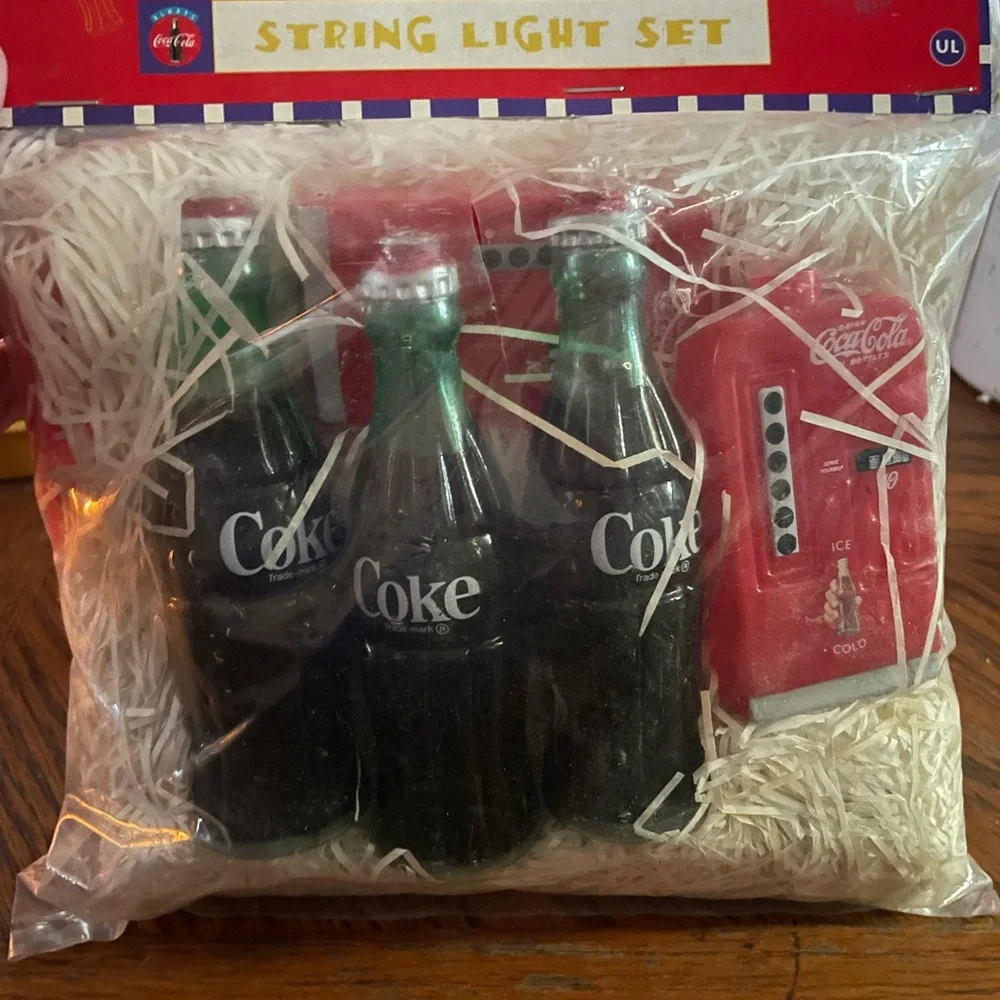 Coca Cola String party Light Set with Red and Green Bottles summer vibes
